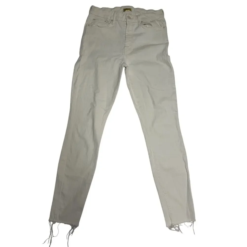 Mother High Wasted Looker Ankle Fray Whipping the Cream size 30